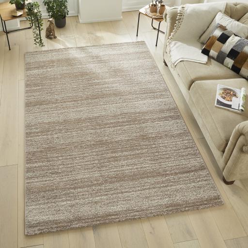 Somerset SOM101 Modern Abstract Soft Plush Beige Rug