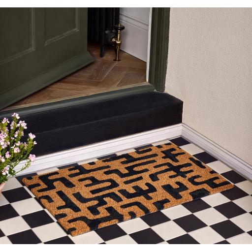 My Mat Printed Coir Doormat Abstract Maze 45X75 cm