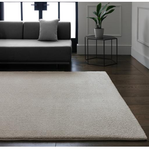 Como Shaggy Ultra Soft Silky Plush High Shine Modern Velvety Plain Rug in Silver