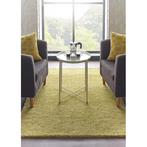 Origins Country Tweed Plain Distressed Wool Autumn Gold Rug