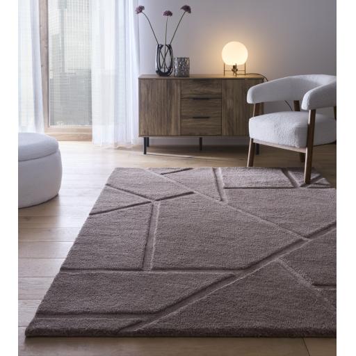 Stack Modern Contemporary Geometric Soft Grey Mauve Rug