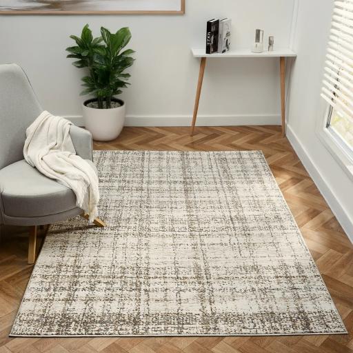 Petra Palmyra Modern Abstract Lines Natural Rug and Hall Runners