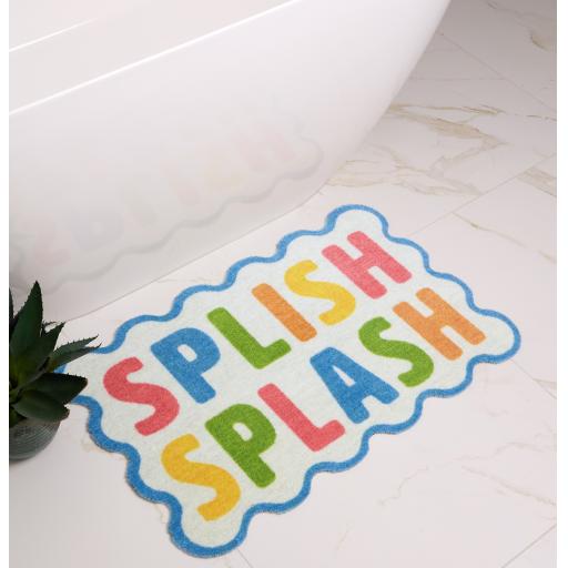Dip & Drip Nylon Printed Non-Slip Washable Bathroom Splish Splash 50x75 cm