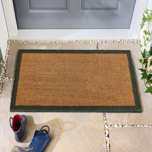 My Mat Printed Coir Border Green Doormat