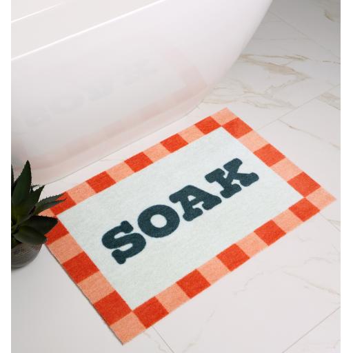 Dip & Drip Nylon Printed Non-Slip Washable Bathroom Bright Soak Border 50x75 cm