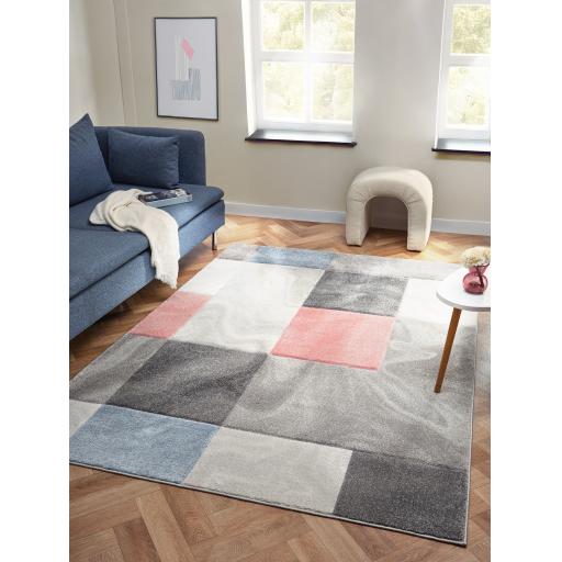 Orbit Riga Geometric 3D Carved Multi Rug Hallway Runner