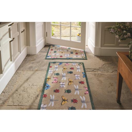Hug Rug Floor Mat Bugs & Butterflies Beige Door Mat Home Entrance Runner