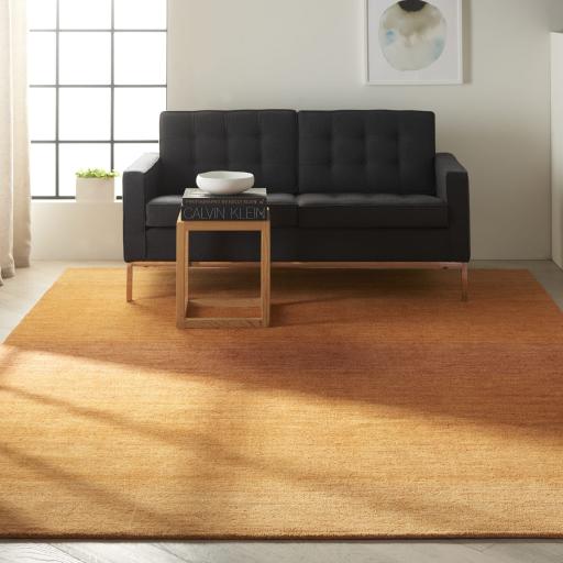 Calvin Klein Linear Glow CK206 Pure Hand Made Wool Rust Orange Rug in 236x330 cm