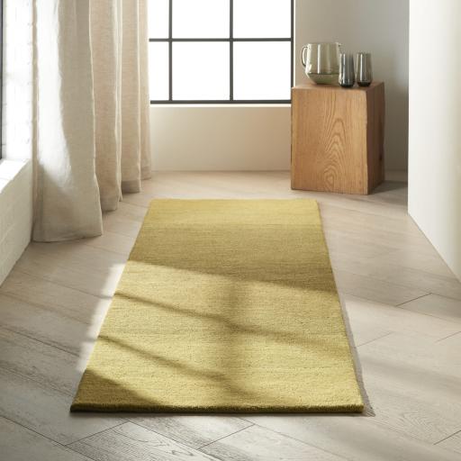 Calvin Klein Linear Glow Pure Hand Made Wool GLO01 Verbena Mustard Rug in 236x330 cm