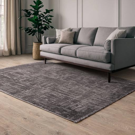 Axel AX06 Modern Chevron Rug in Charcoal