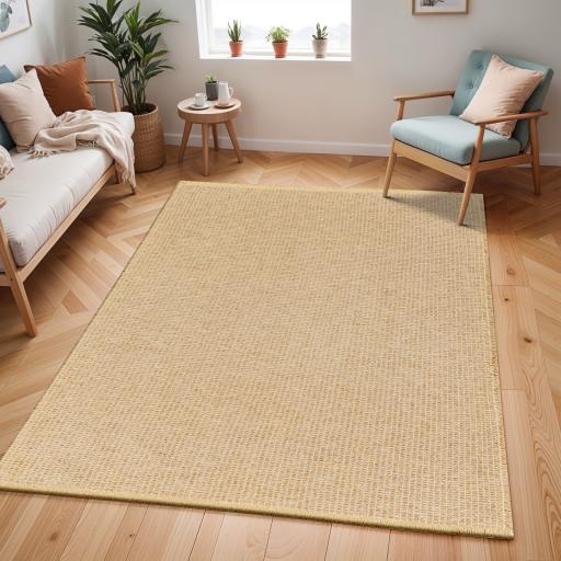 Kimi Becki Owens & Surya Solid and Border BOKM2303 Boho Jute Area Light Brown Tan Rug
