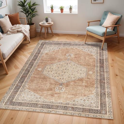 Lila Becki Owens x Livabliss Vintage Oriental Boho BOLC2300 Cinnamon Tan Brown Rug
