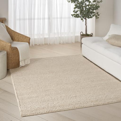 DKNY Pure Knots DKP01 Hand Made Plush Chunky Loop Texture Beige Rug