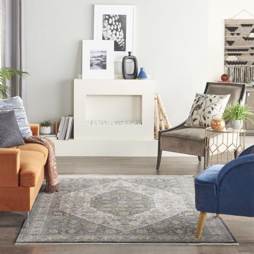 Starry Nights Persian Traditional STN11 Grey Blue Rug by Nourison