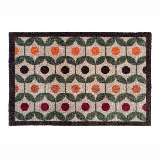 My Mat Nylon Indoor Pattern Retro Geo Earth Washable Non-Slip Rug