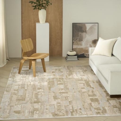 Calvin Klein Drift DRF04 Modern Abstract Pattern Beige Grey Rug