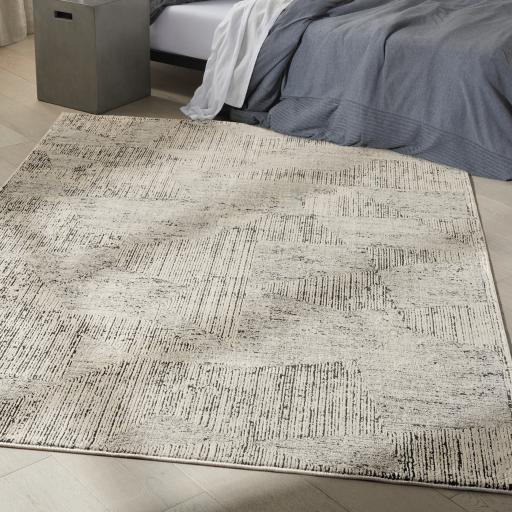 Calvin Klein Irradiant Geometric Modern IRR01 Cream Black Rug