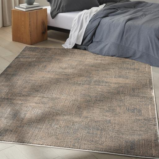 Calvin Klein Irradiant Geometric Modern IRR01 Black Ivory Grey Rug