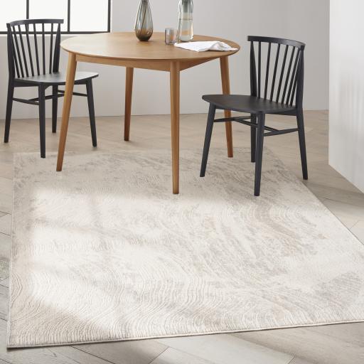 Calvin Klein Irradiant Abstract Ripple Modern IRR04 Silver Grey Rug