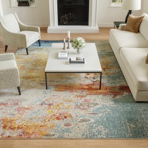 Celestial CES02 Modern Abstract Multi Colours Sealf Rug by Nourison