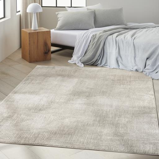 Calvin Klein Irradiant Abstract Geometric Modern IRR01 Silver Rug