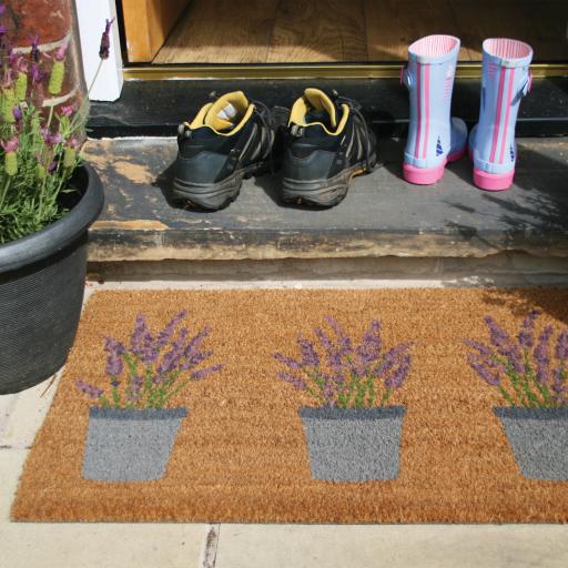 My Mat Printed Coir Doormat Lavender 45X75 cm
