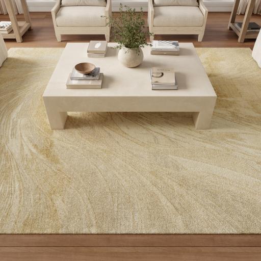 Brushlight BRL04 Modern Abstract New Zeland Wool & Viscose Hand Carved Luxury Beige Grey Rug
