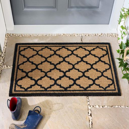 My Mat Printed Coir Moroccan Tile Doormat in 45x75