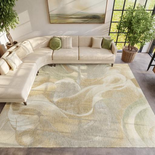 Brushlight BRL03 Modern Abstract New Zeland Wool & Viscose Hand Carved Luxury Beige Grey Rug