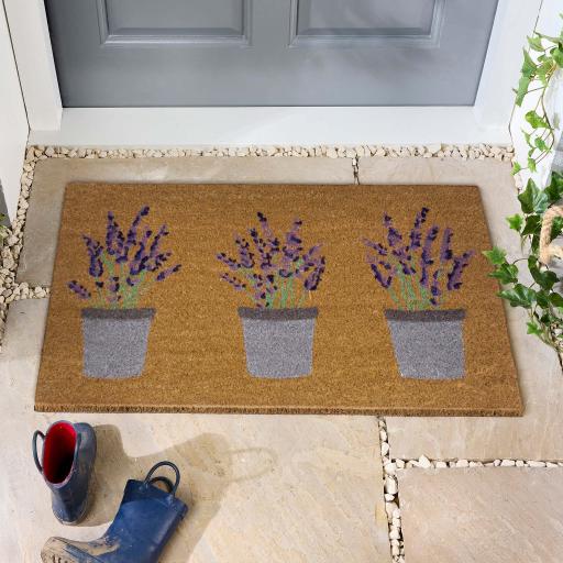 My Mat Printed Coir Doormat Lavender 45X75 cm