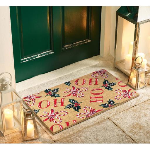 My Mat Printed Coir Doormat Christmas Ho Ho Ho 45 x 75 cm