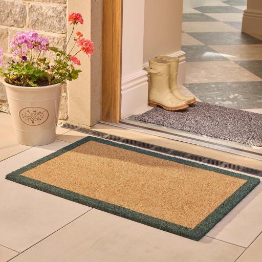 My Mat Printed Coir Border Green Doormat