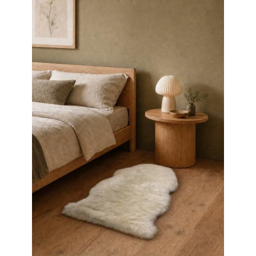 Genuine Hide 100% Sheepskin Hand Woven High Pile Fluffy Shaggy Ivory  Rug
