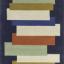 Reef Stacks RF32, RF33 Modern Geometric Wool Rug in Green Multi Colours Swatch