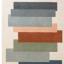 Reef Stacks RF32, RF33 Modern Geometric Wool Rug in Green Multi Colours Swatch