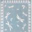 Terrace Dragonfly Outdoor Bordered Rug in Terracotta, Blue, Gold, Teal and Natural Swatch