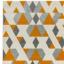 Colt Pyramid Modern Geometric Flatweave Rug in Rust Orange, Blue and Mustard Yellow Swatch