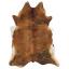 Texas Faux Cowhide Print Sheepskin Fur Rug in Grey, Brown and Chesnut 190 x 240 cm Swatch