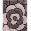 Modern 3D Carved Rose Soft Silky Shaggy Rug in Red, Natural, Charcoal Chocolate Swatch