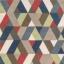 Funk Hand Tufted Wool Chevron Geometric Multi Coloured Blue Green Rug Hall Runner Swatch