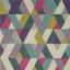 Funk Hand Tufted Wool Chevron Geometric Multi Coloured Blue Green Rug Hall Runner Swatch