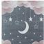 Funny 2101 Kids Rug Soft Blue, Pink Yellow Clouds Moon Stars in the Sky Rug Nursery Carpet Swatch