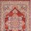 Orient 8917 Rug Traditional Bordered Red, Terracotta, Navy Green Rug Swatch