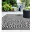 Patio Diamond Geometric Flatweave Indoor Outdoor Rug, Hall Runner in Grey and Black Swatch