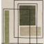 Reef Outline Modern Geometric Wool Rug in Blue, Terracotta and Khaki Swatch