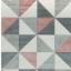 Sketch Cubic Geometric Hand Carved Rug in Pink Ochre Grey Swatch